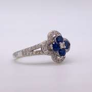 14kt Gold, Blue Sapphire, & Diamond Ring
