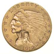 1912 $2.50 Indian Head Gold Quarter Eagle