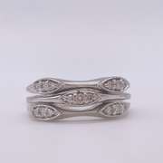 14kt Solid White Gold & Diamond Ring