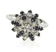 Dazzling White Gold Sapphire and Diamond Ring