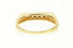 14K Yellow Gold Squared Diamond Wedding Band Stackable Ring