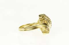 14K Yellow Gold 1.04 Ctw Diamond Encrusted Bypass Statement Ring