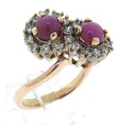 Vintage Star Sapphire and Diamond Halo Bypass Ring