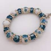 Hand Painted Porcelain & Evil Eye Bracelet