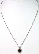 Sweet Garnet Heart Necklace in Sterling Silver