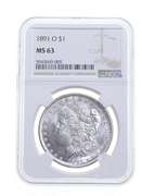 MS63 1891-O Morgan Silver Dollar - Graded NGC