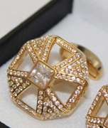 Handsome Pair Jeweled Style Cufflinks By Carelli