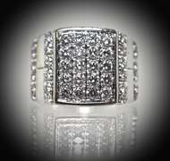 Impressive 14K White Gold Diamond Cluster