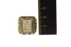 10K Yellow Gold Masonic AF & AM Warren Ornate Signet Ring
