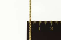 14K Yellow Gold 1.4mm Rope Link Classic Woven Chain Necklace