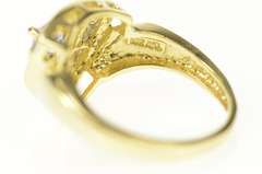 14K Yellow Gold Trillion Tanzanite Diamond Halo Statement Ring