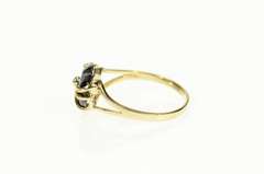 10K Yellow Gold Black Onyx Heart Love Symbol Diamond Ring