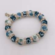 Hand Painted Porcelain & Evil Eye Bracelet