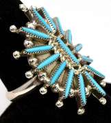 Needlepoint Turquoise Sterling Silver Ring