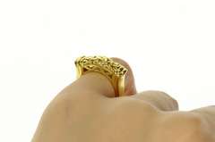 18K Yellow Gold Byzantine Chain Knot Squared Statement Band Ring