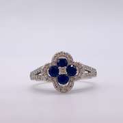 14kt Gold, Blue Sapphire, & Diamond Ring