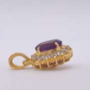 14kt Yellow Gold & Amethyst Halo Pendant