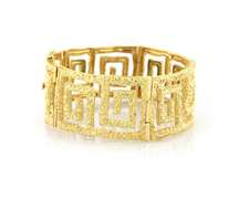 Unforgettable 18kt Illias Lalaounis Hammered Greek Key Bracelet