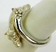 800 Silver Bypass Horse Ring, Size 6