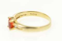 14K Yellow Gold Oval Spessartite Garnet Diamond Accent Ring