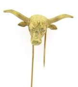Impressive 18kt Bull Cufflinks and Pin