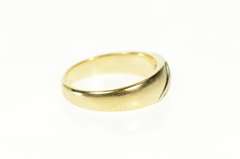 14K Yellow Gold Classic Diamond Simple Wedding Band Ring