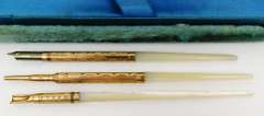 Antique Mother of Pearl & Gold-Filled 3 Piece Writing Set