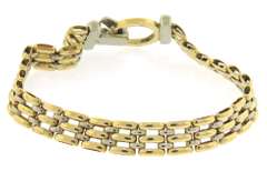 Outstanding 18kt Panther Link Bracelet with Fancy Clasp