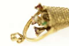 14K Yellow Gold Retro Bouquet Diamond Flower Basket Charm/Pendant