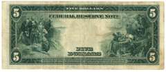 Scarce 1914 Series Large Size $5 Fed Res Note of KC (10-J)