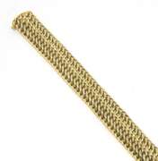 Eyecatching Wide Woven Yellow Gold Bracelet