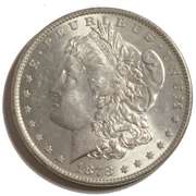 BU  1878 7 Tail Feathers Reverse of 79 Frosty White Morgan Dollar