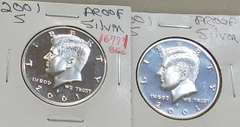 2ea 2001-S Silver 90% PROOF Kennedy Hfs