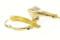 14K Yellow Gold Aurora Borealis Drop Pample Dangle Lever Earrings