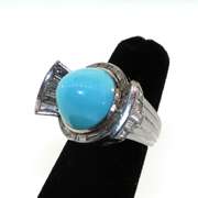 Fancy 18KT White Gold Turquoise Ring