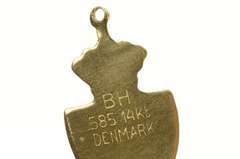 14K Yellow Gold Denmark Enamel Victorian Coat of Arms Charm/Pendant