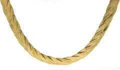 Outstanding Yellow Gold Collar Choker Herringbone Necklace