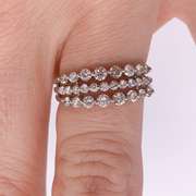 14kt Solid White Gold & Diamond Ring