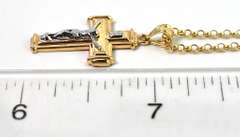 Beautiful Crucifix Necklace in 2-Tone 14KT Gold