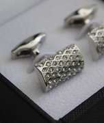 Silver color Jeweled Style Cufflinks By Carelli