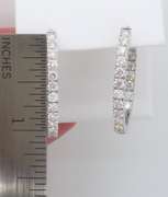 Oval Diamond Inside Out Hoop Earrings in 18k