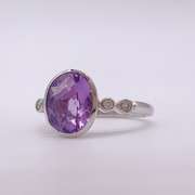14kt Gold, Amethyst, & Diamond Cocktail Ring