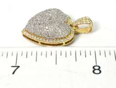 Pave Diamond Heart Pendant in Gold