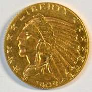 Super nice Near Mint 1909 US $5 Indian Gold Piece