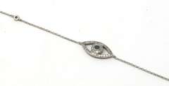Cute White Gold Evil Eye Bracelet