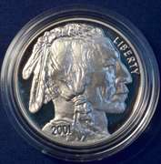 2001 American Buffalo Silver Commemorative Coin. Proof.