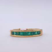 18kt Solid Yellow Gold & Emerald Band Ring