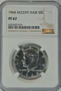 RARE Superb NGC PF67 ACCENT HAIR 1964 Kennedy Half Dollar