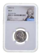 MS67 1949-S Jefferson Nickel - Graded NGC