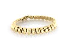 Fabulous Italian Yellow Gold Oval Cancaved Link Bracelet